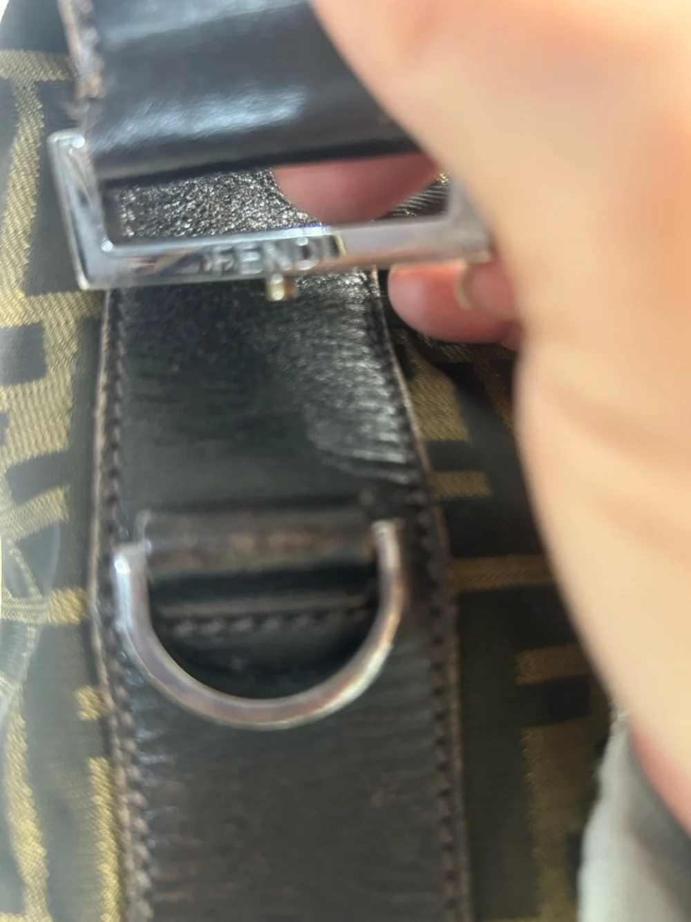 Fendi Brown FF Logo Messenger Bag - Picture 10 of 14